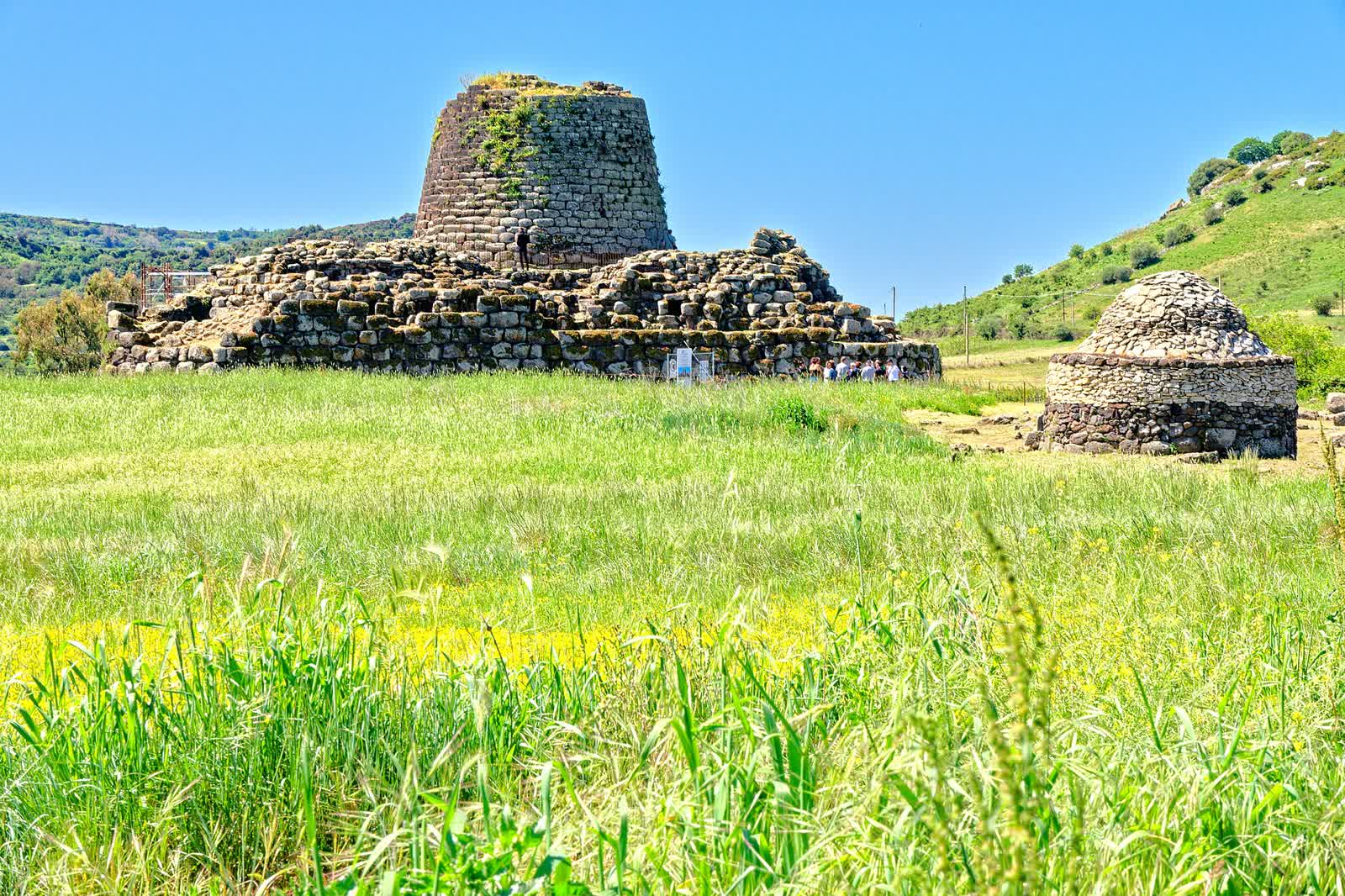 Nuraghe Santu Antine rising from the green Meilogu plain in north-west Sardinia
