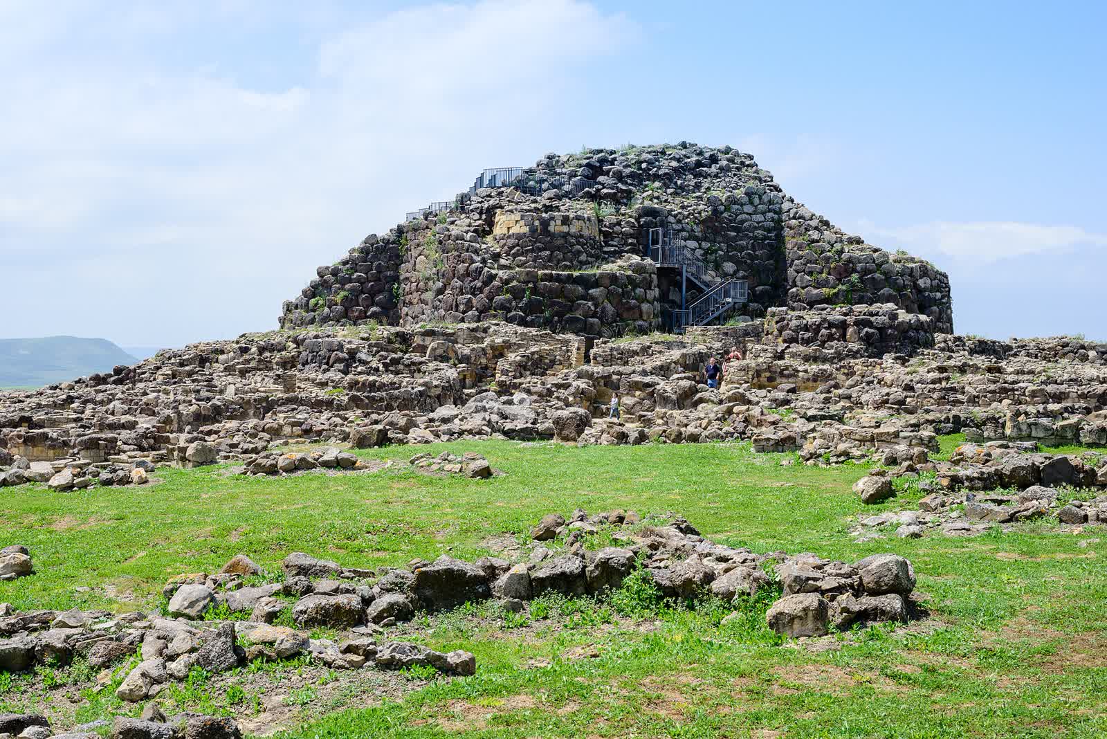 The excavated village ruins surrounding the Nuraghe Su Nuraxi, Barumini, Sardinia